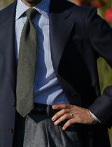 3-Fold Silk Grenadine Garza Grossa Tie - Green Mix - Brunati Como®