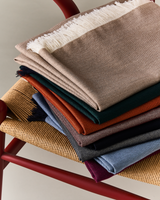 Double-faced Natural Cashmere Scarf - Navy/Beige - Brunati Como®