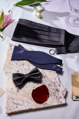 Pre-Tied Silk Satin Bow Tie – Black