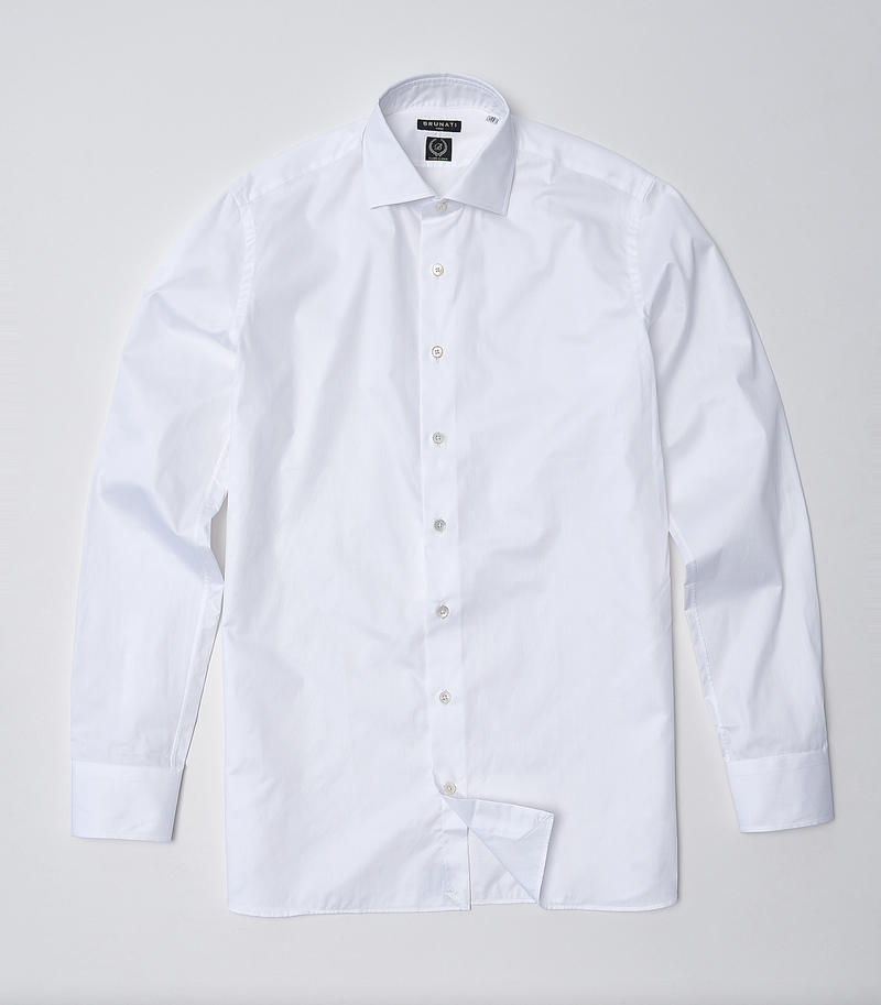 Striped Classic Cutaway Collar Dress Shirt - Light Blue/White - Brunati Como®
