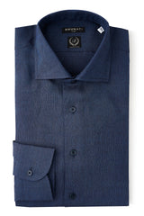 Linen Cutaway Collar Shirt - Navy - Brunati Como®