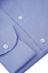 Pinstriped Classic Cutaway Collar Dress Shirt - Blue/White