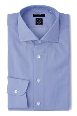Pinstriped Classic Cutaway Collar Dress Shirt - Blue/White