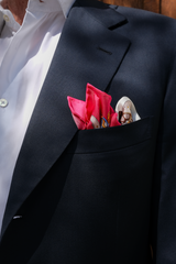Saddle Pattern Silk Pocket Square - Vivid Pink