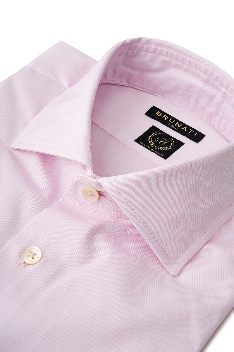 cutaway collar dress shirts Luxury Cotton Dress Shirt Pink | Handmade in Italy