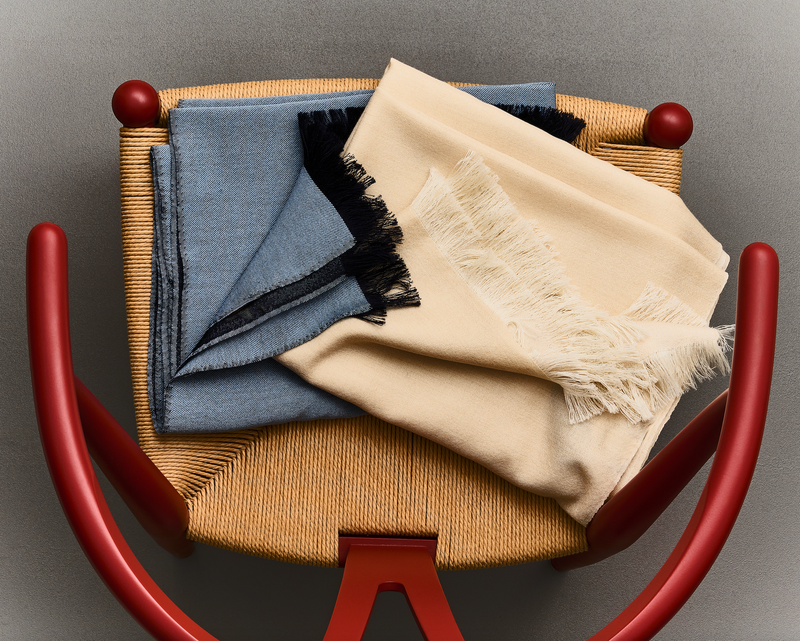 Double-faced Natural Cashmere Scarf - Light Beige/Beige - Brunati Como®