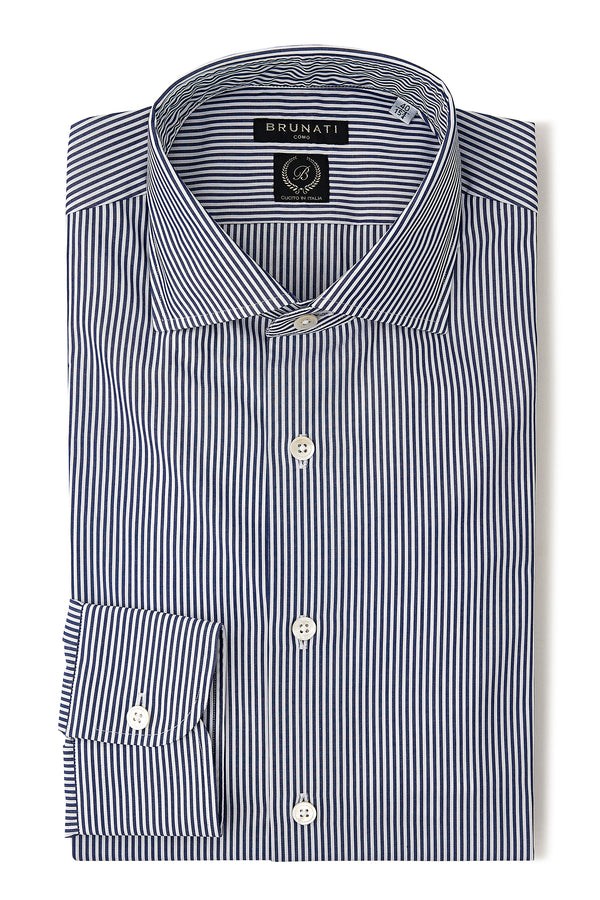 Striped Classic Cutaway Collar Dress Shirt - Royal Blue/White, 43 Striped Classic Cutaway Collar Dress Shirt - Royal Blue/White, 43