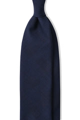 Colombo Tonal Striped Wool Cashmere Tie - Navy / Blue