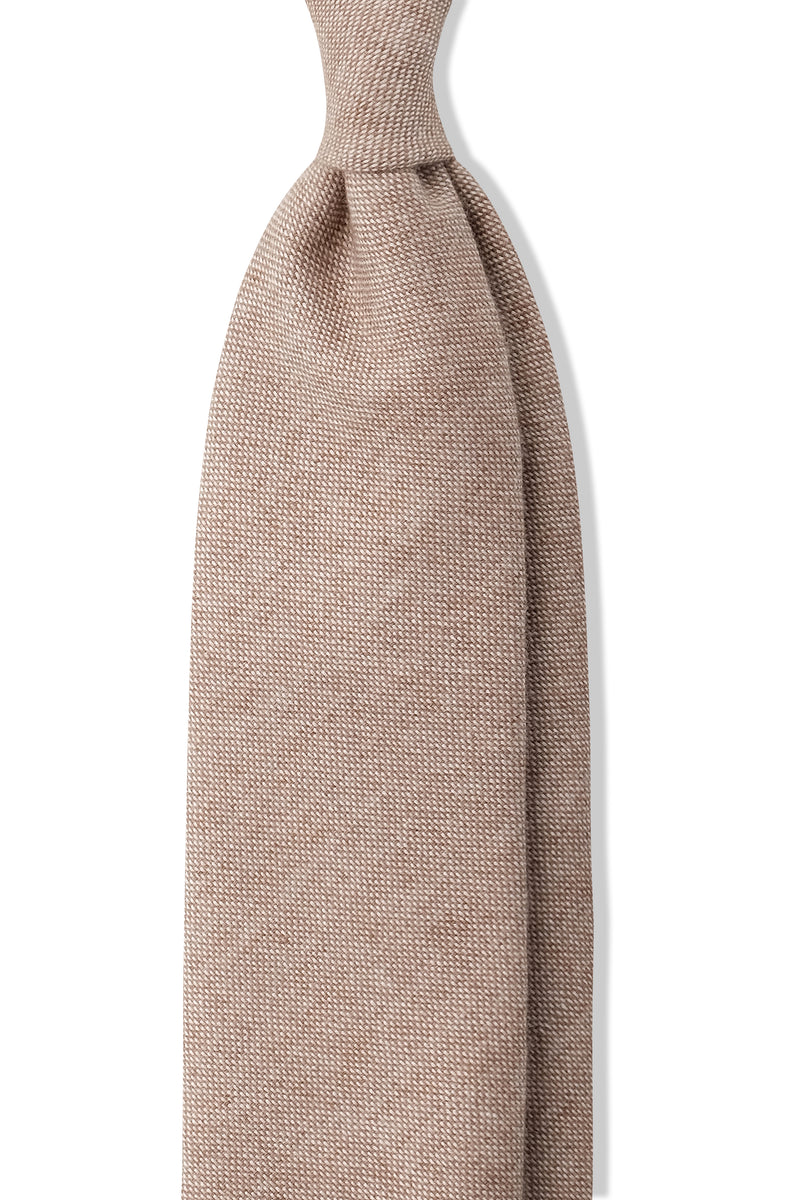 3-FOLD UNLINED Cashmere Tie - Beige - Brunati Como®