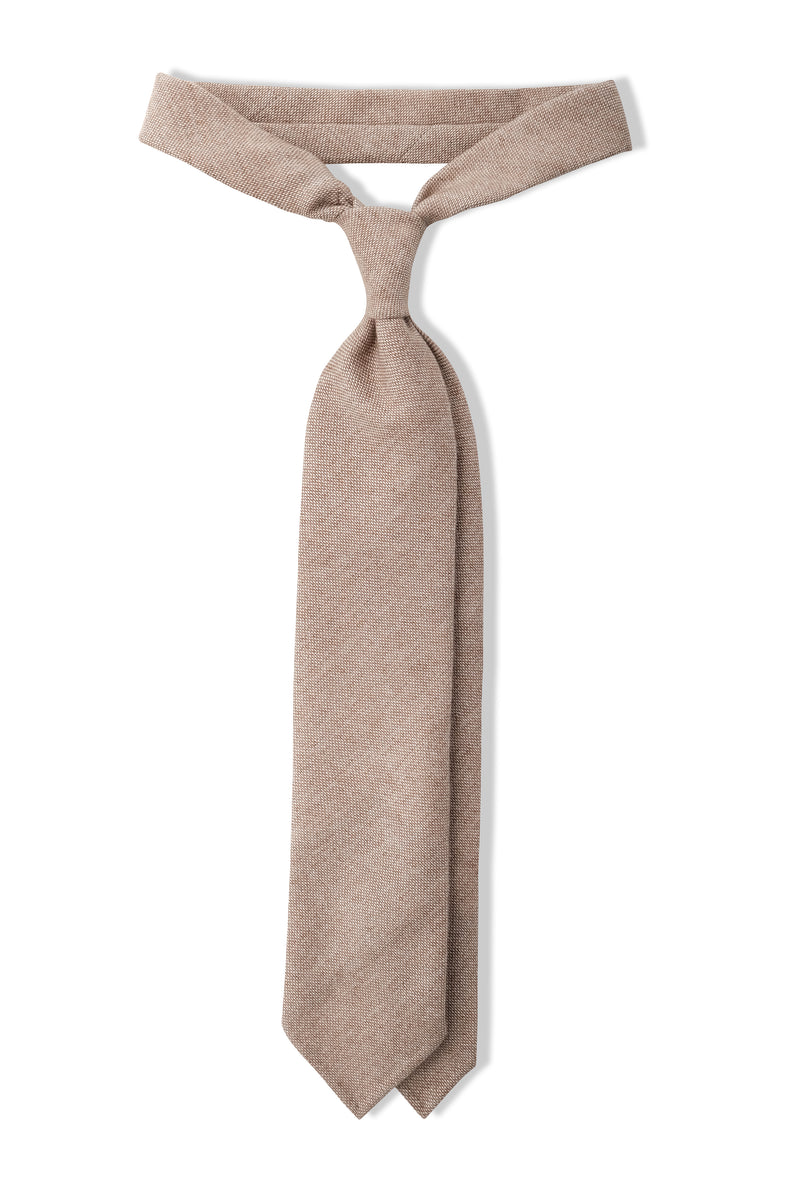 3-FOLD UNLINED Cashmere Tie - Beige - Brunati Como®