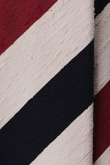 3-Fold Striped Silk Shantung Tie - Burgundy/Navy/Off-White - Brunati Como®