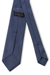3- Fold Silk Jacquard Tie - Navy/Light Blue