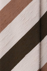 3-Fold Striped Silk Shantung Tie - Olive Green/Beige/Off-White - Brunati Como®
