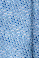 3-Fold Dog Patterned Printed Silk Tie - Light Blue / Blue - Brunati Como®