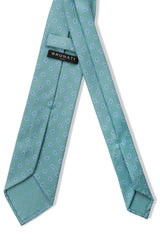 3- Fold Untipped Paisley Silk Tie - Turquoise / Light Blue / White - Brunati Como®