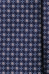 3-Fold Floral Silk Jacquard Tie - Navy / Light Blue / White / Pink