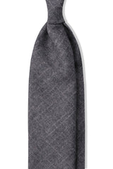 Colombo Cashmere Chalk Check Tie - Grey