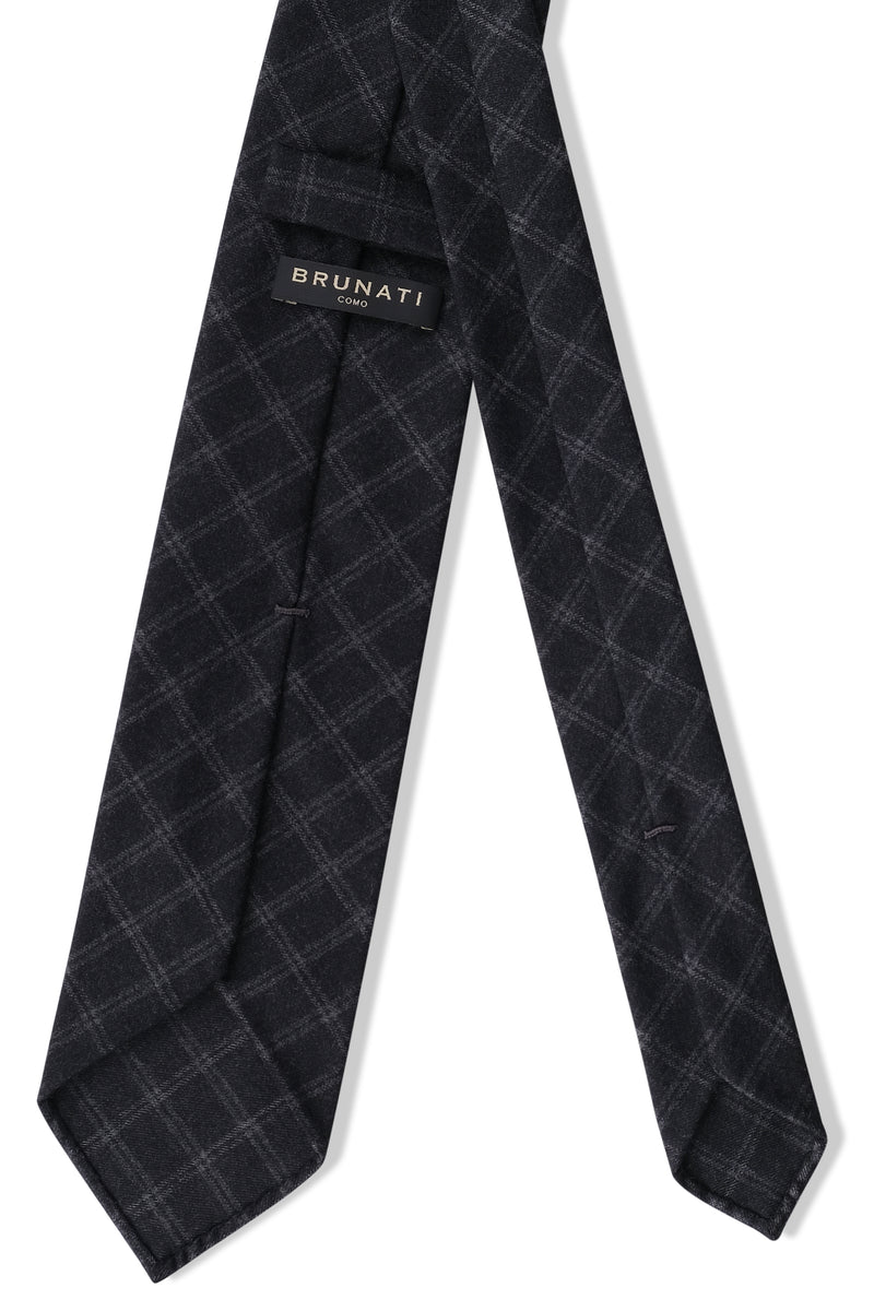 Shadow Check Wool Colombo Shadow Check Wool Cashmere Tie - Anthra / Black / Grey– Brunati ...