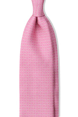 3-Fold Stirrup Patterned Printed Silk Tie - Pink - Brunati Como®