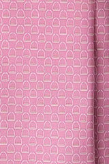 3-Fold Stirrup Patterned Printed Silk Tie - Pink - Brunati Como®