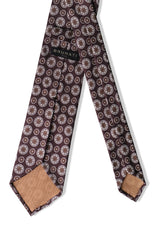 3-Fold Floral Ancient Madder Silk Tie - Brown