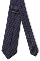 3-Fold Floral Silk Jacquard Tie - Navy / White