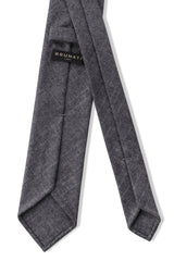 Colombo Cashmere Chalk Check Tie - Grey