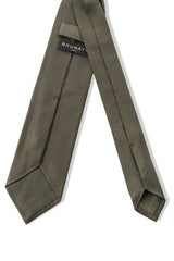 Selftipped Silk Grenadine Tie - Olive Green