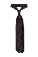 Colombo Cashmere Overcheck Tie - Brown/Anthra/Grey