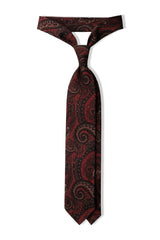 3-fold Patterned Wool Tie - Dark Red / Mix - Brunati Como®