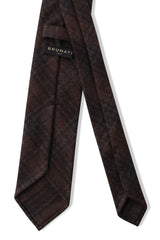 Colombo Cashmere Overcheck Tie - Brown/Anthra/Grey