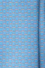 3-Fold Stirrup Patterned Printed Silk Tie - Light Blue - Brunati Como®