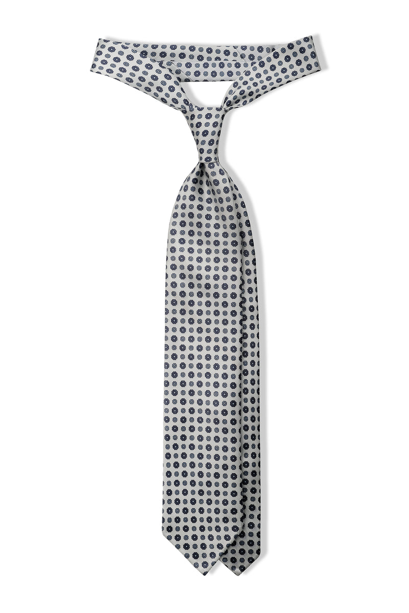 3- Fold Untipped Floral Silk Tie - Soft Light Blue - Brunati Como®