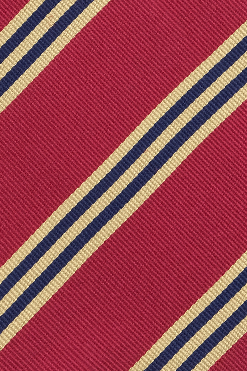 Repp Silk - Red / Navy / Gold - Brunati Como®