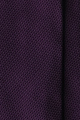 3-Fold Plain Silk Grenadine Tie - Purple