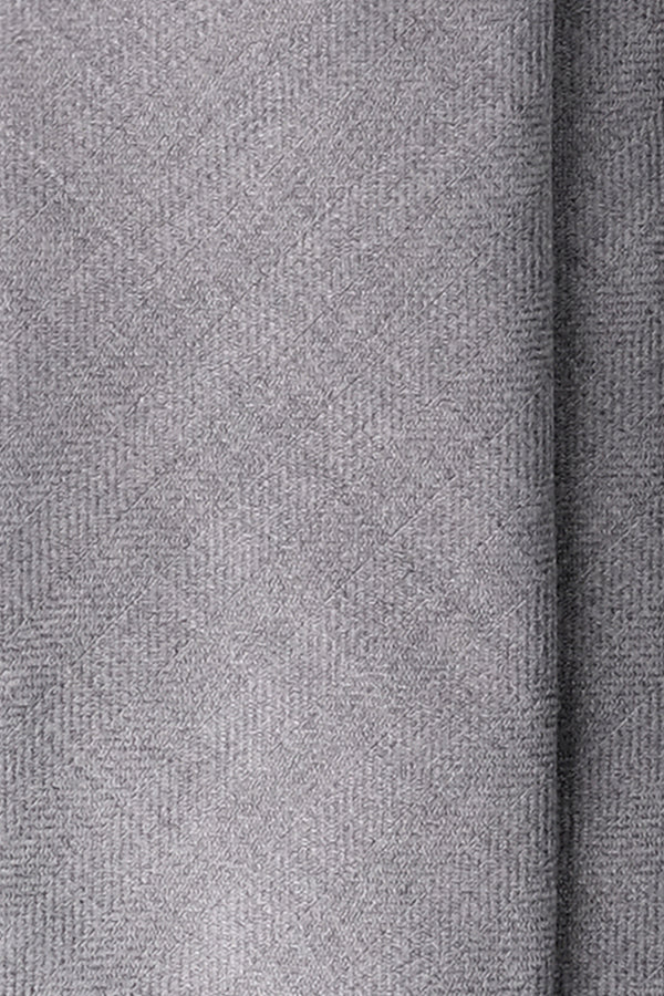 Colombo Striped Herringbone Cashmere Tie - Light Grey