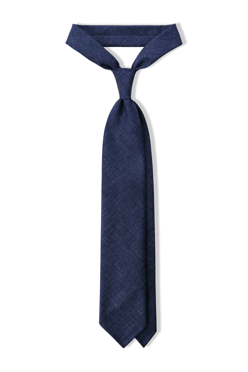 Vitale Barberis Canonico Wool Tie - Blue Melange - Brunati Como®