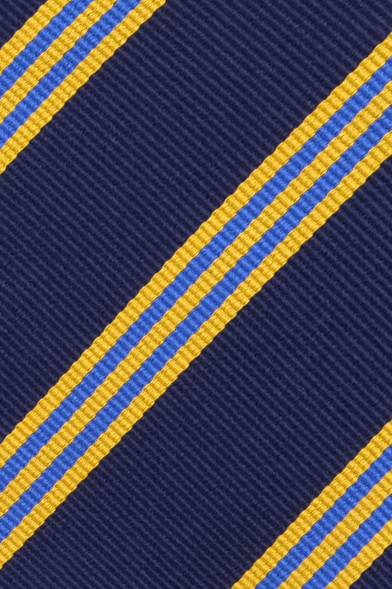 Repp Silk - Navy / Yellow / Royal Blue - Brunati Como®