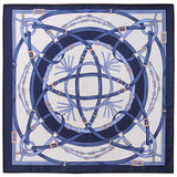 Belt Pattern Silk Pocket Square - Blue / White / Navy / Gold - Brunati Como®