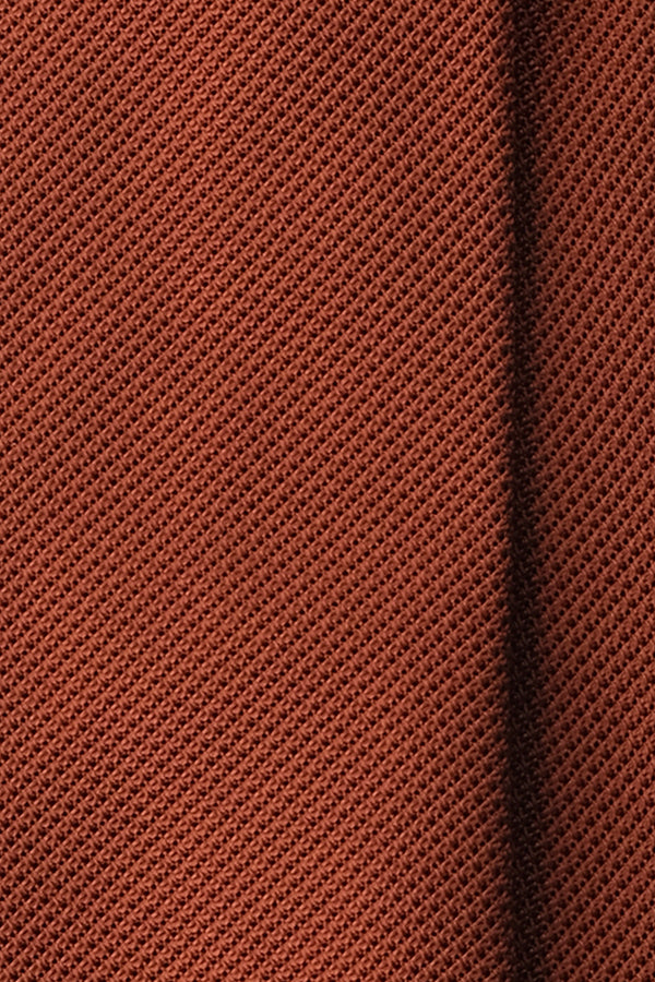 Selftipped Plain Silk Grenadine Tie - Copper