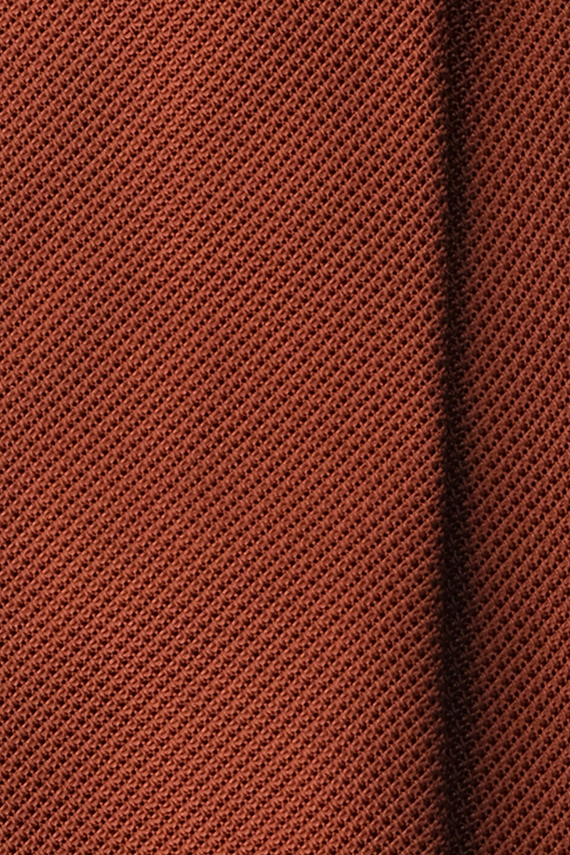 Selftipped Plain Silk Grenadine Tie - Copper