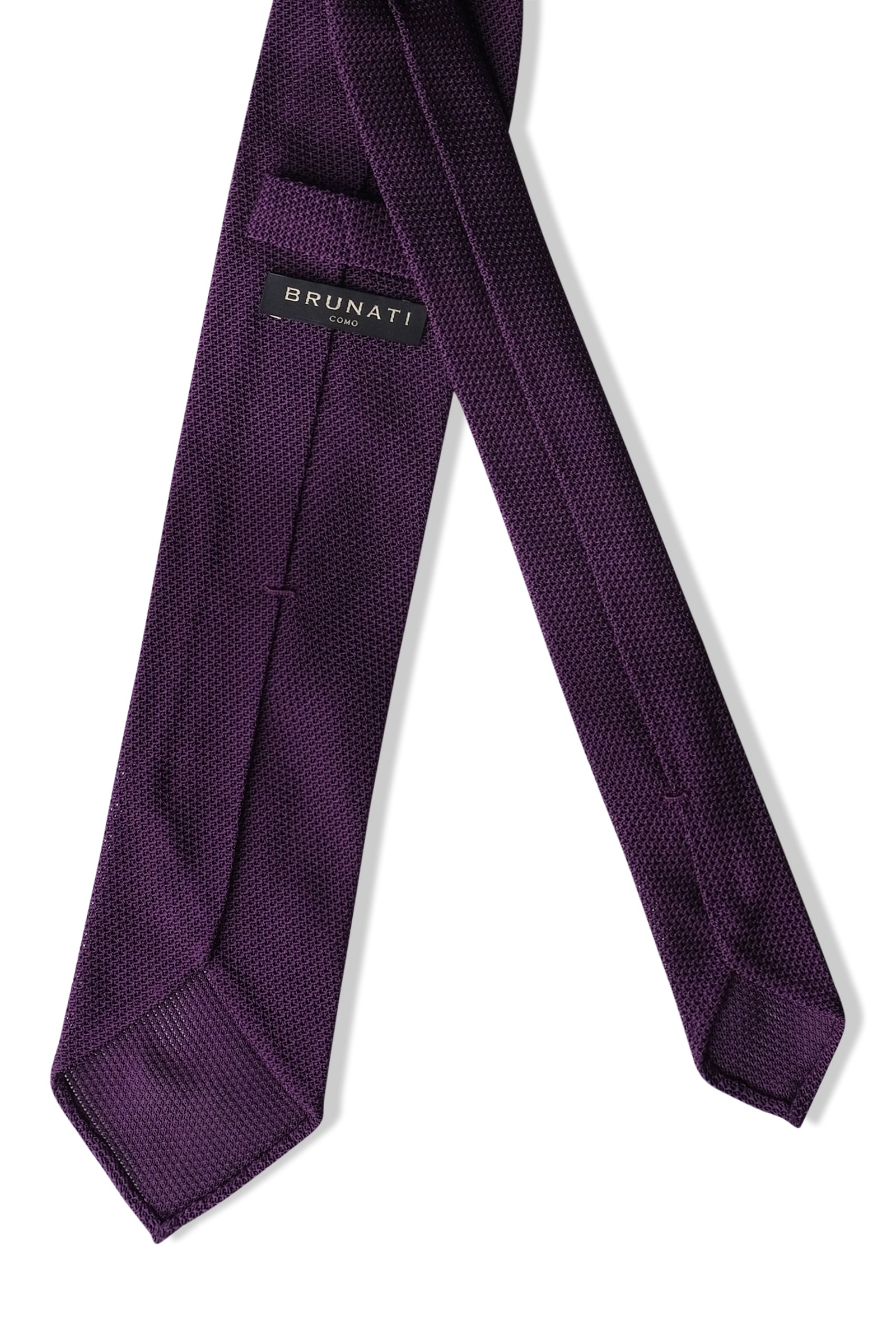 3-Fold Plain Silk Grenadine Tie - Purple– Brunati Como