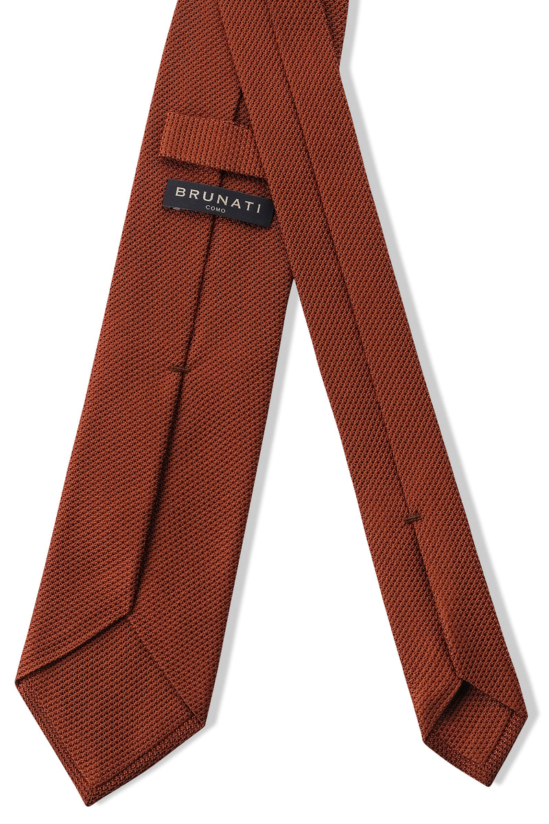 Selftipped Plain Silk Grenadine Tie - Copper