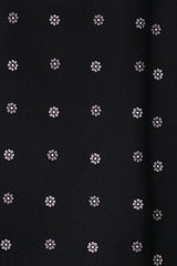 3-Fold Floral Printed Silk Tie - Black/Silver - Brunati Como®