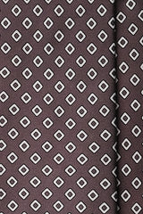 3-Fold Cube Patterned Printed Silk Tie - Grey/White/Black - Brunati Como®