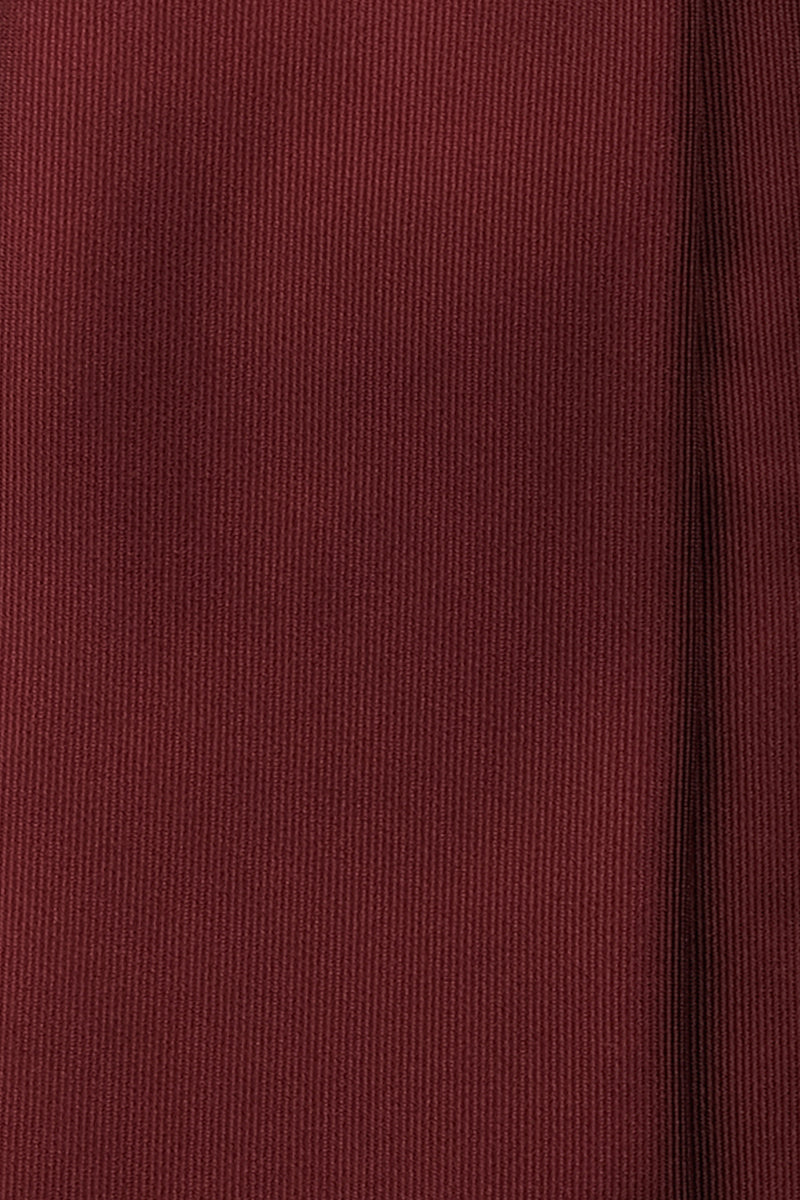 3-Fold Solid Repp Silk Tie - Burgundy - Brunati Como®