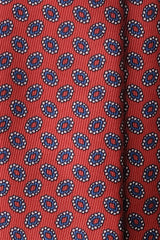 3- Fold Untipped Paisley Silk Tie - Orange / Royal Blue