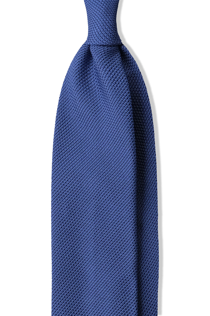 3-fold Plain Silk Grenadine Tie - Royal Blue