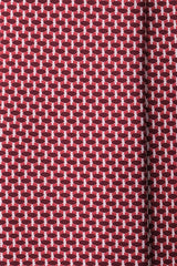 3-Fold Honeycomb Printed Silk Tie – Red / Burgundy / White - Brunati Como®