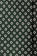 3-Fold Cube Patterned Printed Silk Tie - Forest/White/Black - Brunati Como®